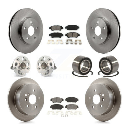 Hub Bearing Brake Rotor & Pads Front Rear Kit (10Pc) For 04-10 Toyota Sienna FWD