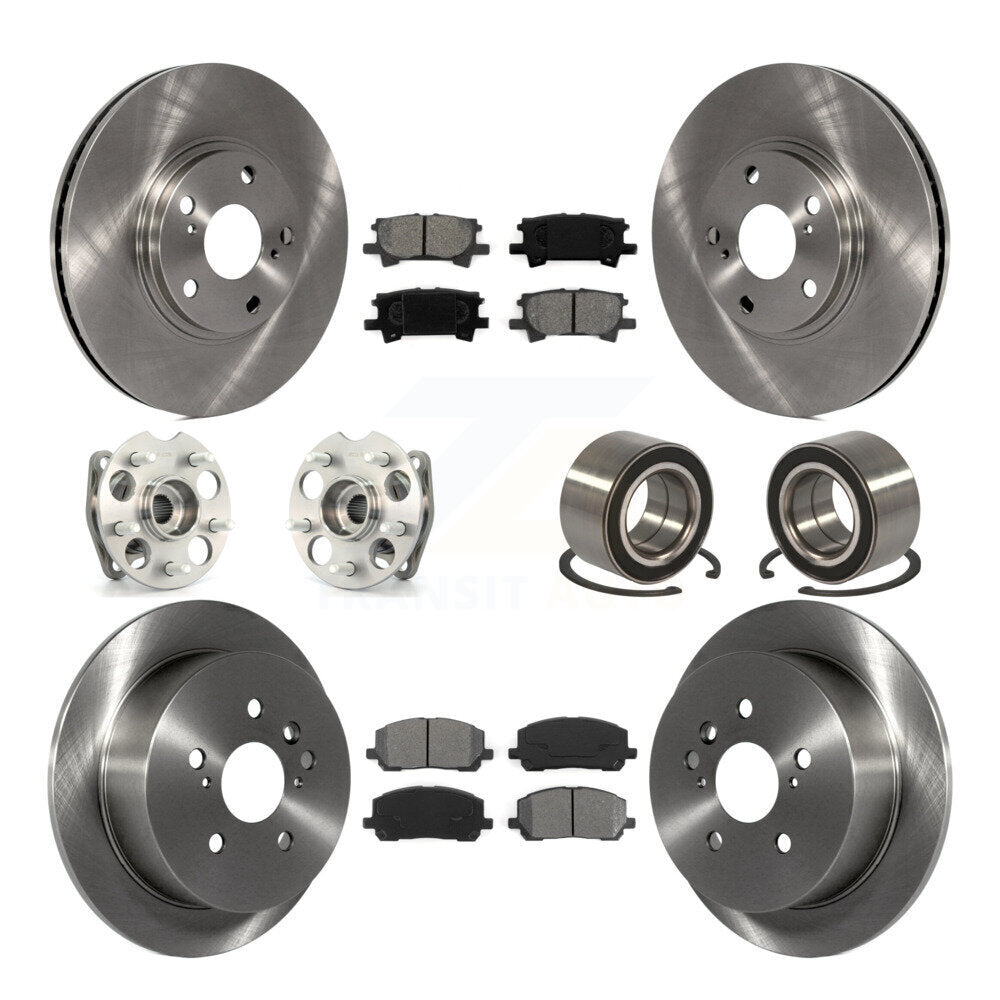 Hub Bearing Disc Brake Rotor And Pad Front Rear Kit (10Pc) For Toyota Highlander