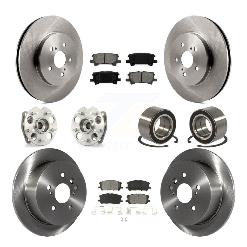 Hub Bearing Brake Rotor & Pad Front Rear Kit (10Pc) For Lexus RX350 RX330 Toyota