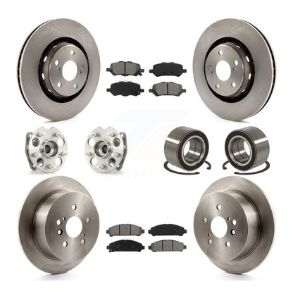 Hub Bearing Brake Rotor Pad Front Rear Kit (10Pc) For 2009-2016 Toyota Venza AWD