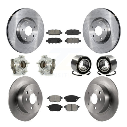Hub Bearing Disc Brake Rotor Pads Front Rear Kit (10Pc) For Nissan Altima Maxima