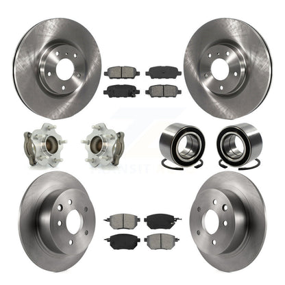 Hub Bearing Disc Brake Rotor Pads Front Rear Kit (10Pc) For Nissan Altima Maxima