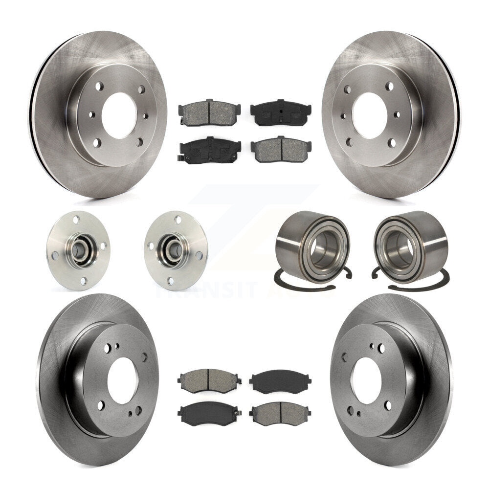Hub Bearing Disc Brake Rotor & Pads Front Rear Kit (10Pc) For Nissan Sentra 1.8L