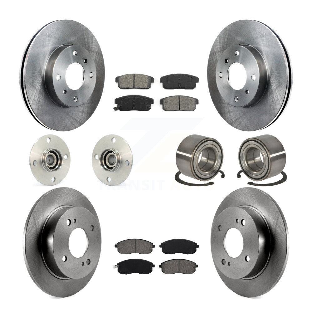 Hub Bearing Brake Rotor & Pads Front Rear Kit (10Pc) For 2002 Nissan Sentra 2.5L