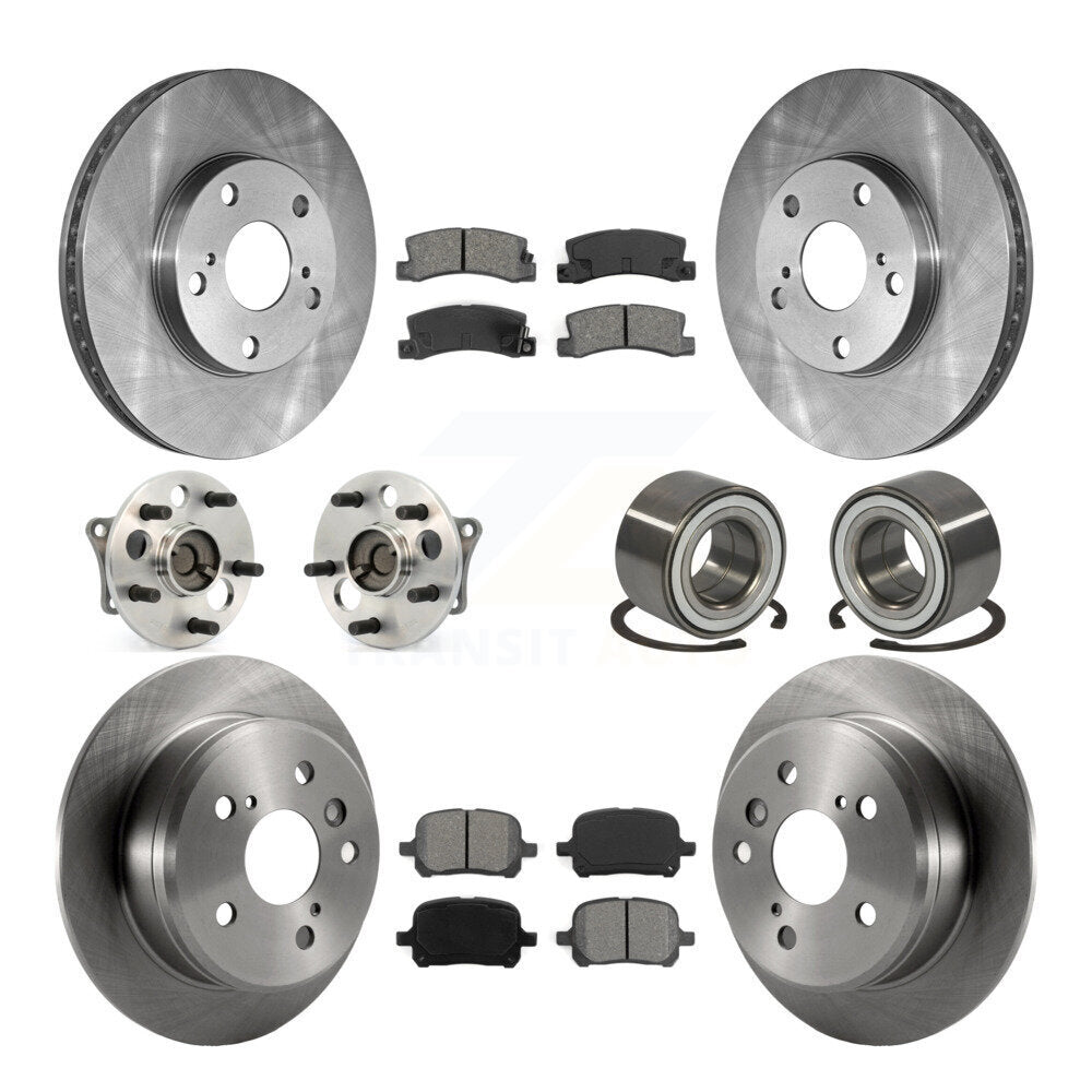 Hub Bearing Brake Rotor Pads Front Rear Kit (10Pc) For Toyota Camry Solara Lexus