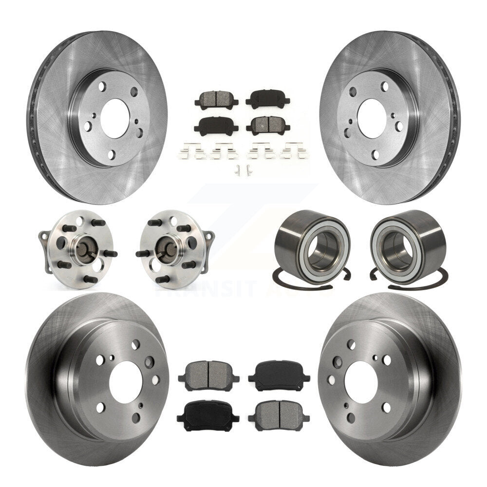 Hub Bearing Disc Brake Rotor & Pad Front Rear Kit (10Pc) For Toyota Camry Solara