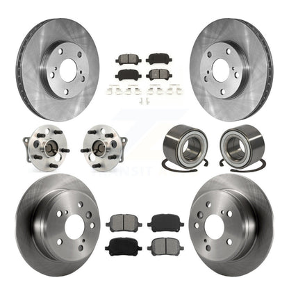 Hub Bearing Disc Brake Rotor & Pad Front Rear Kit (10Pc) For Toyota Camry Solara