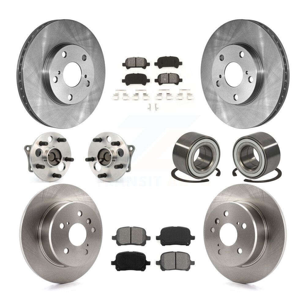 Hub Bearing Brake Rotor & Pads Front Rear Kit (10Pc) For 2000-2004 Toyota Avalon