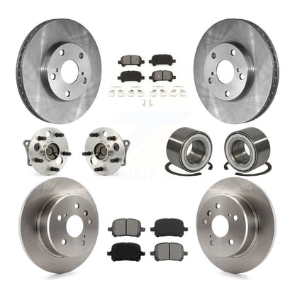 Hub Bearing Brake Rotor & Pads Front Rear Kit (10Pc) For 2000-2004 Toyota Avalon