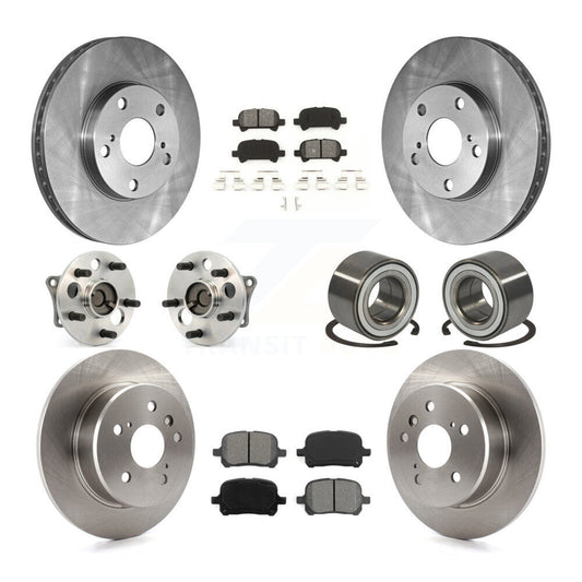 Hub Bearing Brake Rotor & Pads Front Rear Kit (10Pc) For 2000-2004 Toyota Avalon