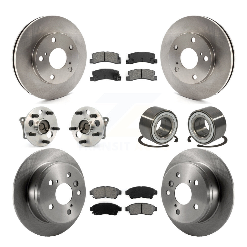 Hub Bearings Disc Brake Rotors And Pads Front Rear Kit (10Pc) For Toyota Camry