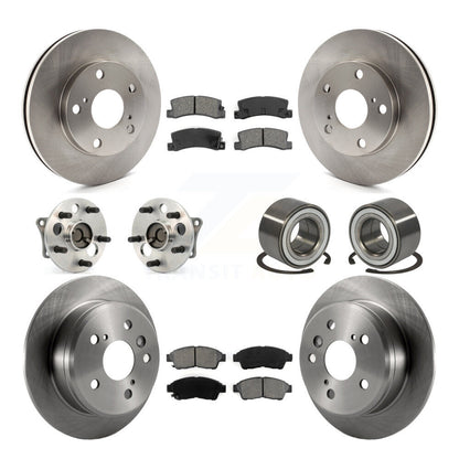 Hub Bearings Disc Brake Rotors And Pads Front Rear Kit (10Pc) For Toyota Camry