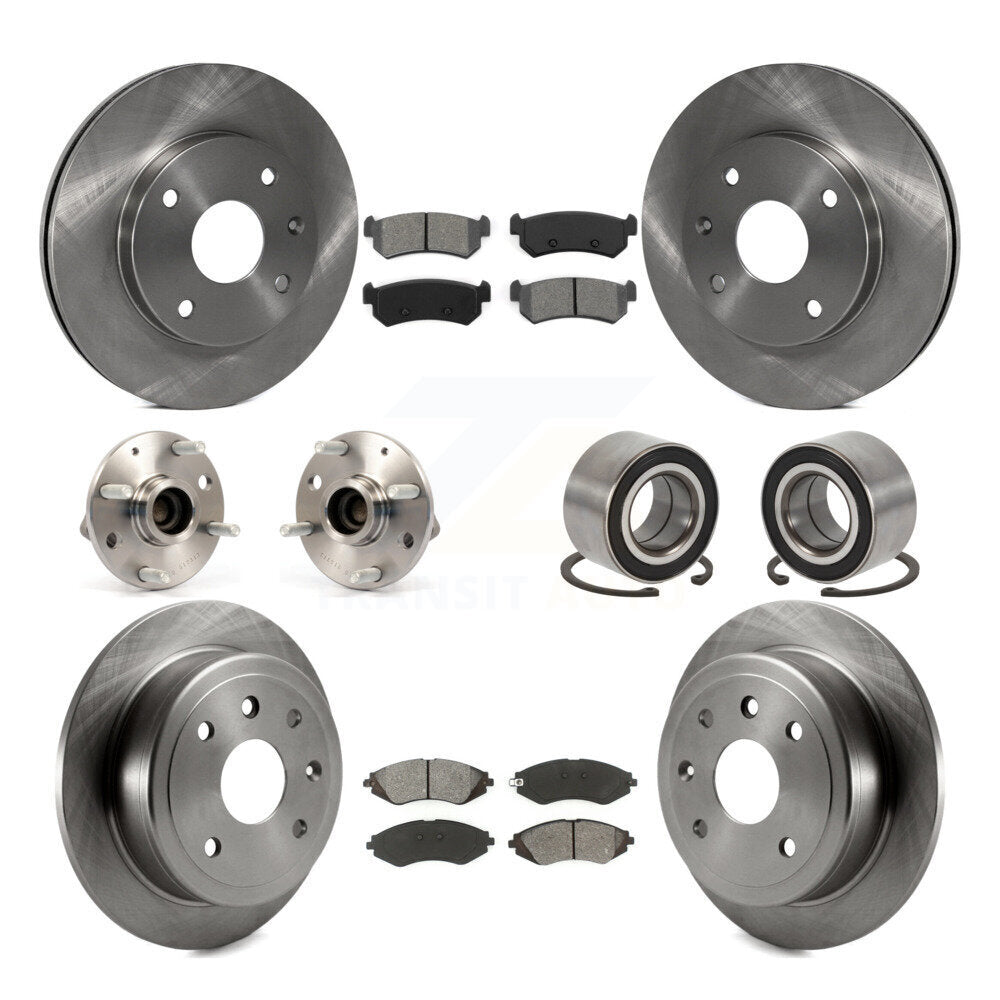 Hub Bearing Brake Rotor And Pad Front Rear Kit (10Pc) For Chevrolet Optra Suzuki