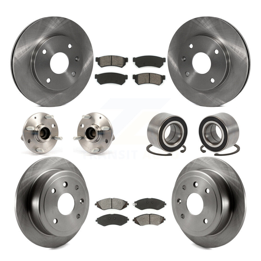 Hub Bearing Brake Rotor And Pad Front Rear Kit (10Pc) For Chevrolet Optra Suzuki