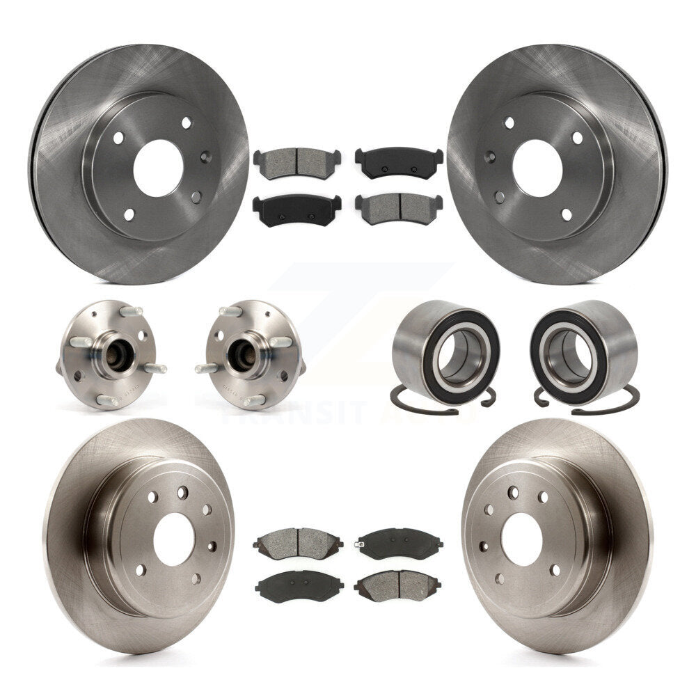 Hub Bearing Brake Rotor & Pads Front Rear Kit (10Pc) For Chevrolet Optra Non-ABS
