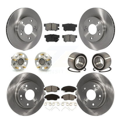 Wheel Hub Bearing Disc Brake Rotor And Pad Front Rear Kit (10Pc) For Honda Civic