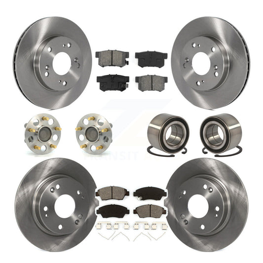 Wheel Hub Bearing Disc Brake Rotor And Pad Front Rear Kit (10Pc) For Honda Civic