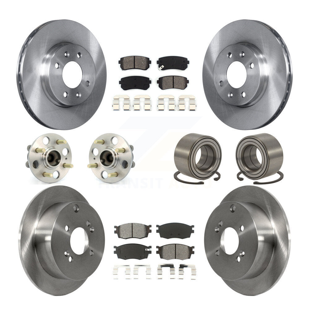 Hub Bearing Brake Rotor & Pads Front Rear Kit (10Pc) For Hyundai Accent Kia Rio5