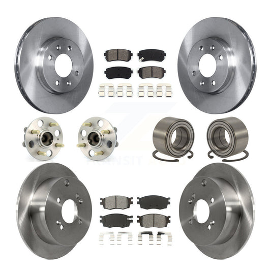 Hub Bearing Brake Rotor & Pads Front Rear Kit (10Pc) For Hyundai Accent Kia Rio5
