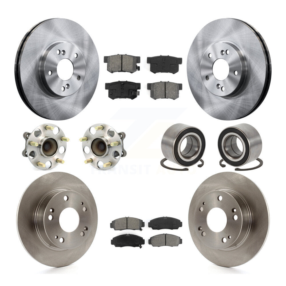 Hub Bearing Disc Brake Rotor & Pad Front Rear Kit (10Pc) For 2004-2008 Acura TSX