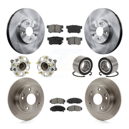 Hub Bearing Disc Brake Rotor & Pad Front Rear Kit (10Pc) For 2004-2008 Acura TSX