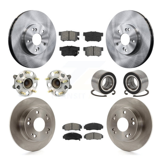 Hub Bearing Disc Brake Rotor & Pad Front Rear Kit (10Pc) For 2004-2008 Acura TSX