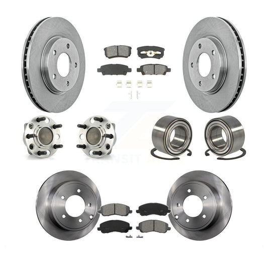 Hub Bearings Disc Brake Rotors And Pads Front Rear Kit (10Pc) For Dodge Caliber