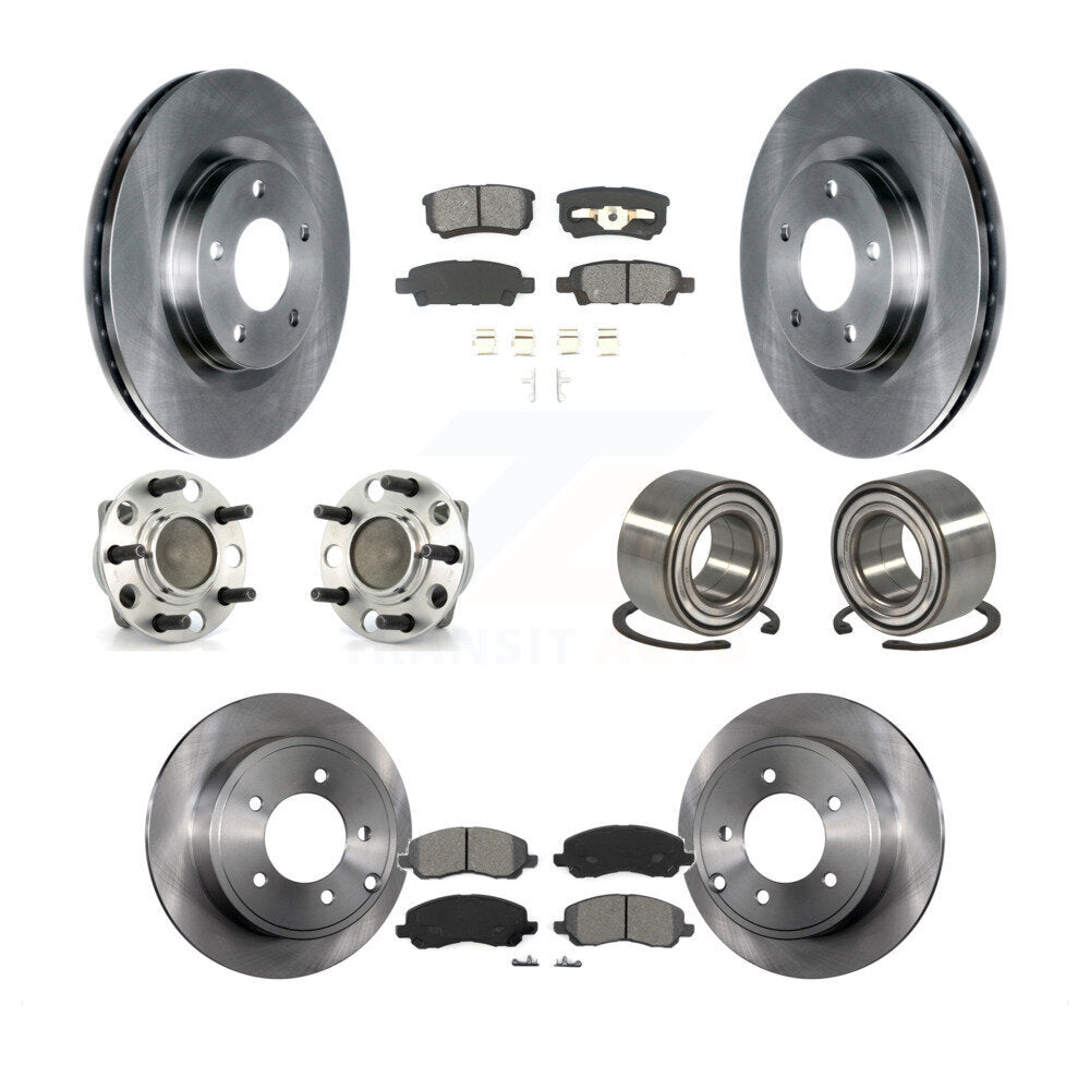 Hub Bearings Disc Brake Rotors And Pads Front Rear Kit (10Pc) For Dodge Caliber