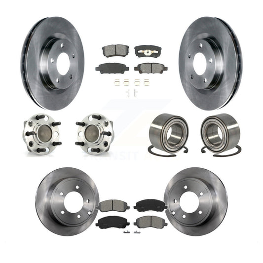Hub Bearings Disc Brake Rotors And Pads Front Rear Kit (10Pc) For Dodge Caliber