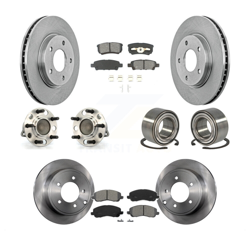 Hub Bearings Disc Brake Rotors And Pads Front Rear Kit (10Pc) For Dodge Caliber