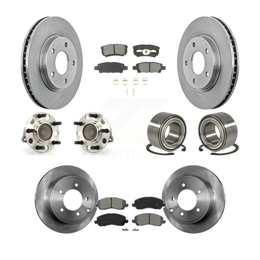 Hub Bearings Disc Brake Rotors And Pads Front Rear Kit (10Pc) For Dodge Caliber