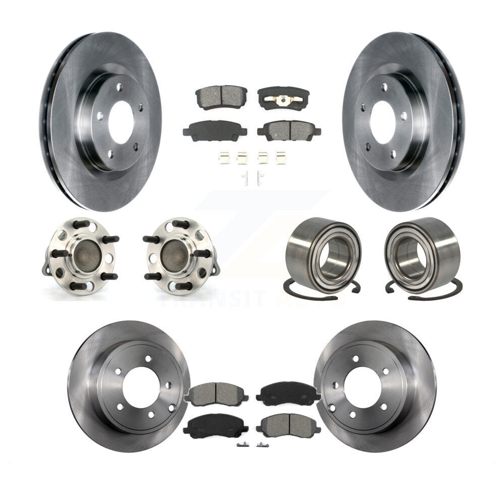 Hub Bearing Brake Rotor Pad Front Rear Kit (10Pc) For Jeep Patriot Compass Dodge