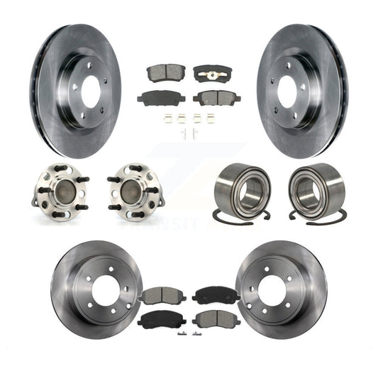 Hub Bearing Brake Rotor Pad Front Rear Kit (10Pc) For Jeep Patriot Compass Dodge