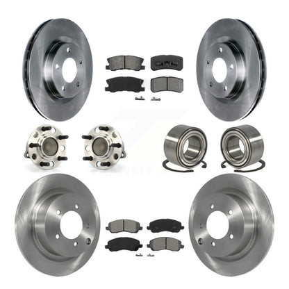 Hub Bearing Brake Rotor & Pad Front Rear Kit (10Pc) For Jeep Patriot Compass FWD