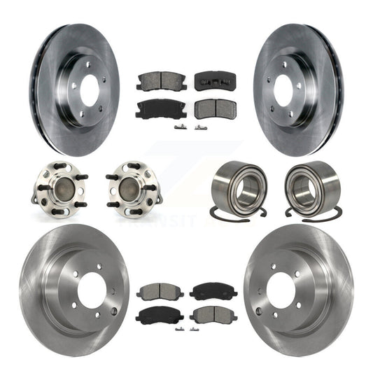 Hub Bearing Brake Rotor & Pad Front Rear Kit (10Pc) For Jeep Patriot Compass FWD
