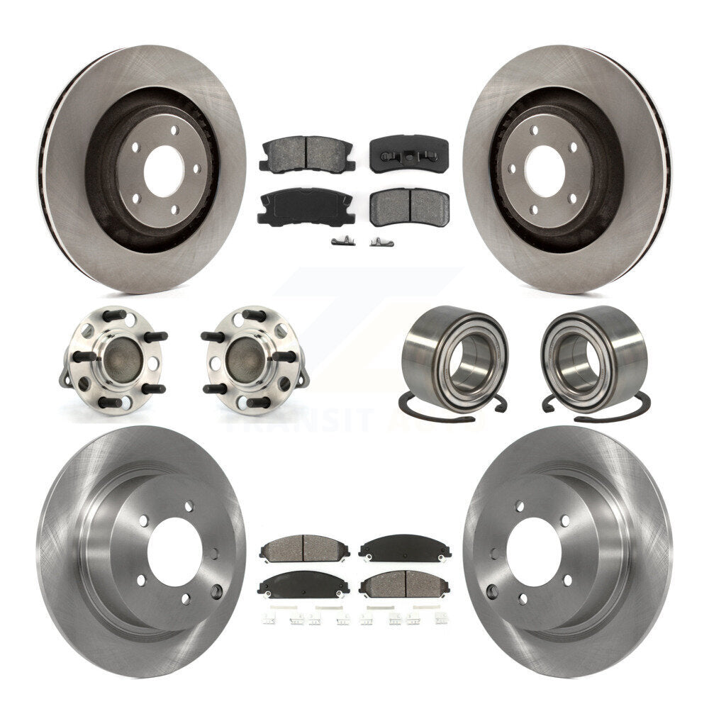 Hub Bearings Disc Brake Rotors And Pads Front Rear Kit (10Pc) For Dodge Caliber