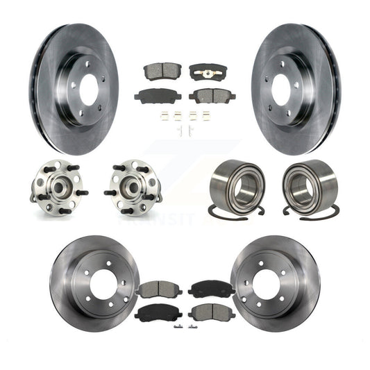 Hub Bearing Brake Rotor Pad Front Rear Kit (10Pc) For Jeep Patriot Compass Dodge