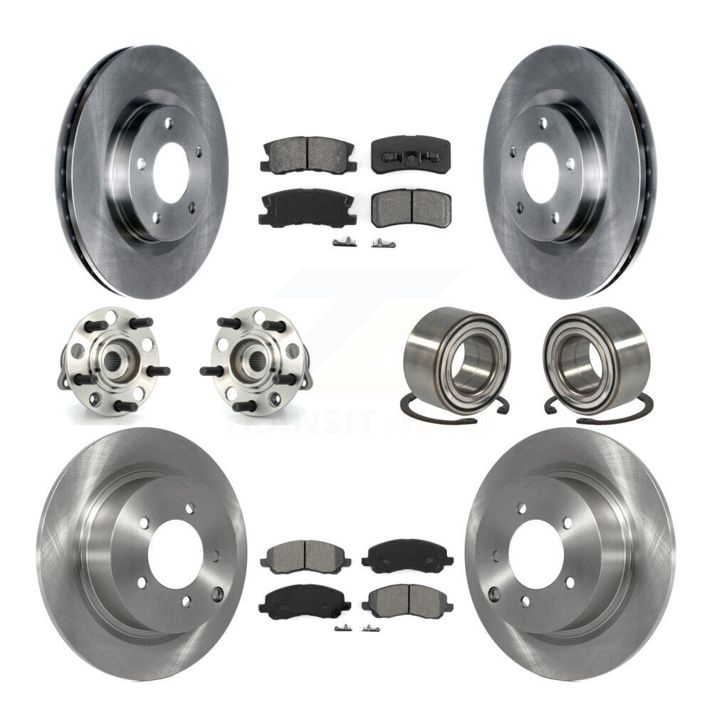 Hub Bearing Disc Brake Rotor Pads Front Rear Kit (10Pc) For Jeep Patriot Compass
