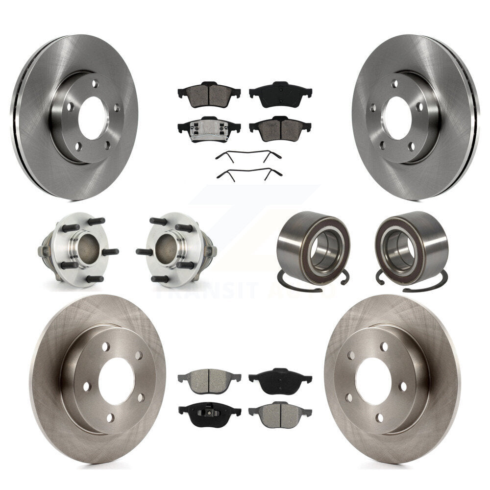 Hub Bearing Brake Rotor Pad Front Rear Kit (10Pc) For 2005 Mazda 3 From 01 05