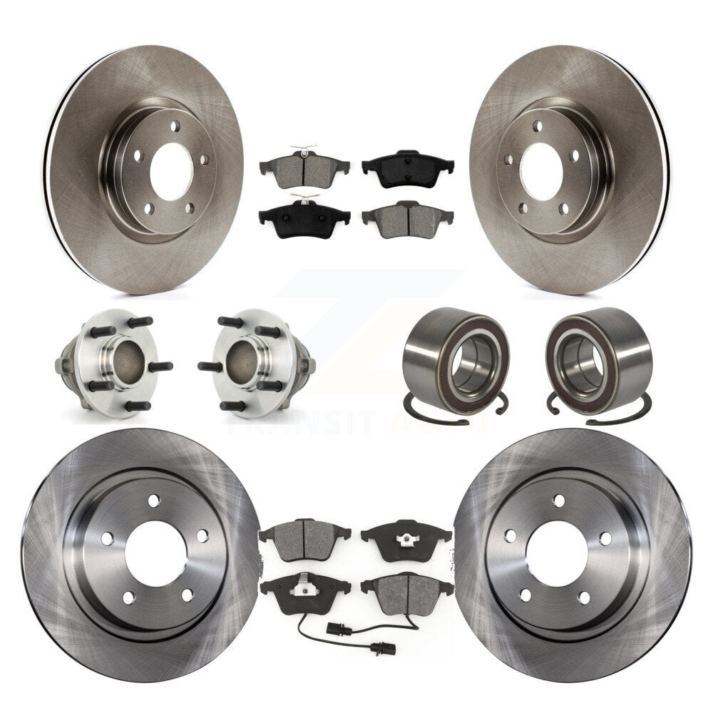 Hub Bearing Assembly Disc Brake Rotor And Pads Front Rear Kit (10Pc) For Mazda 3