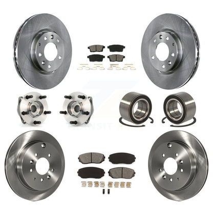 Hub Bearing Brake Rotor & Pad Front Rear Kit (10Pc) For 2007-2012 Mazda CX-7 AWD