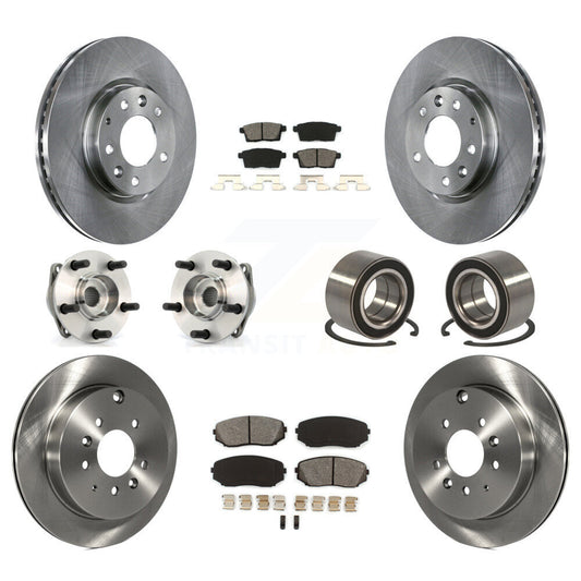 Hub Bearing Brake Rotor & Pad Front Rear Kit (10Pc) For 2007-2012 Mazda CX-7 AWD