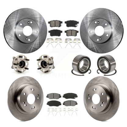 Hub Bearings Disc Brake Rotors And Pads Front Rear Kit (10Pc) For Honda Accord