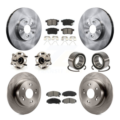 Hub Bearing Brake Rotor And Pad Front Rear Kit (10Pc) For Honda Accord Acura TSX