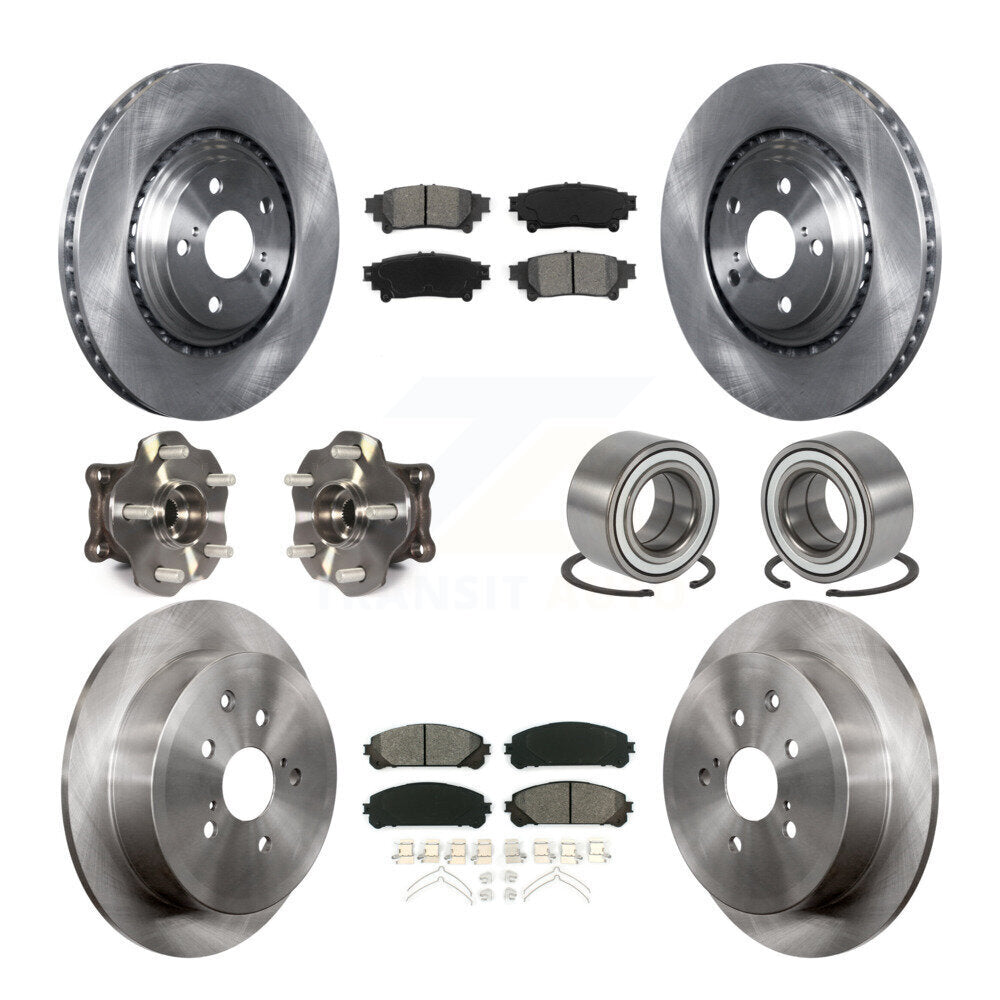 Hub Bearing Brake Rotor & Pads Front Rear Kit (10Pc) For Toyota Highlander Lexus