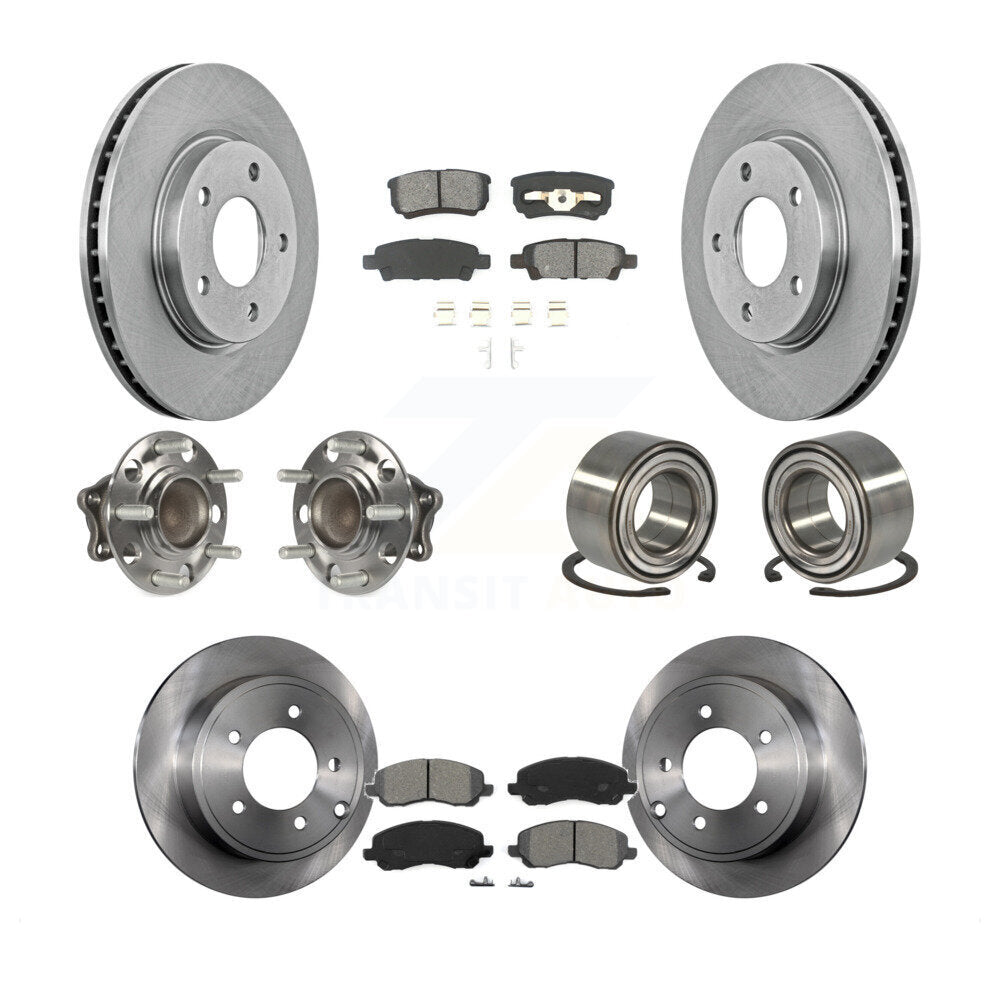 Hub Bearing Disc Brake Rotor And Pad Front Rear Kit (10Pc) For Mitsubishi Lancer