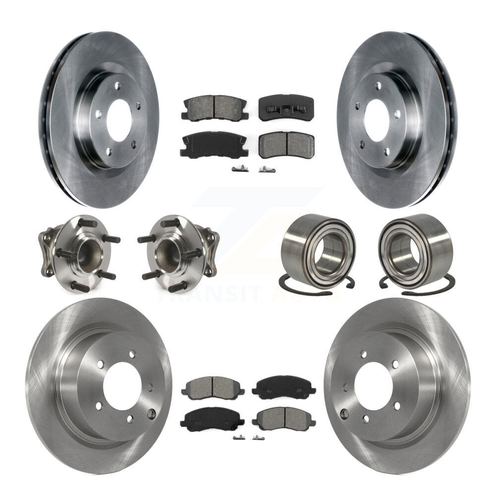 Hub Bearing Disc Brake Rotor Pads Front Rear Kit (10Pc) For Mitsubishi Outlander