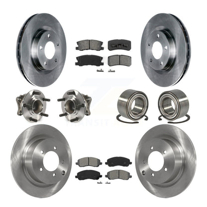 Hub Bearing Disc Brake Rotor Pads Front Rear Kit (10Pc) For Mitsubishi Outlander