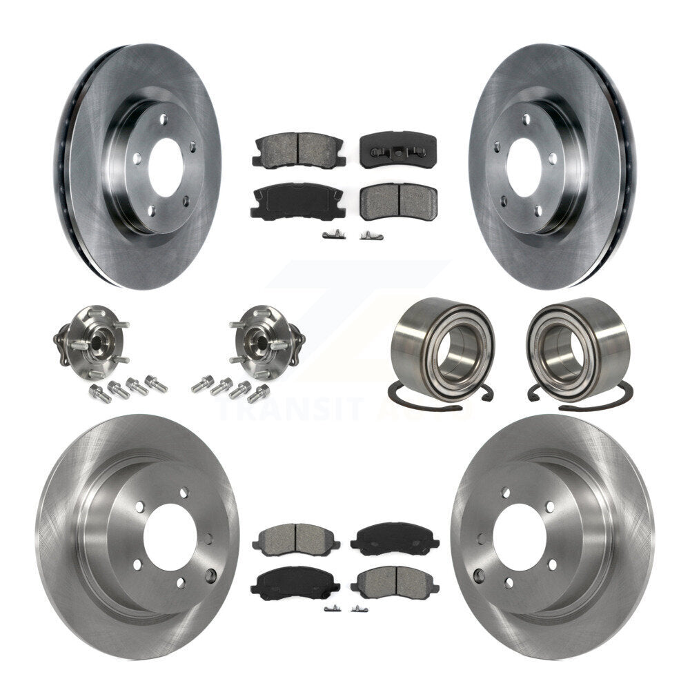 Hub Bearing Brake Rotor & Pad Front Rear Kit (10Pc) For Mitsubishi Outlander RVR