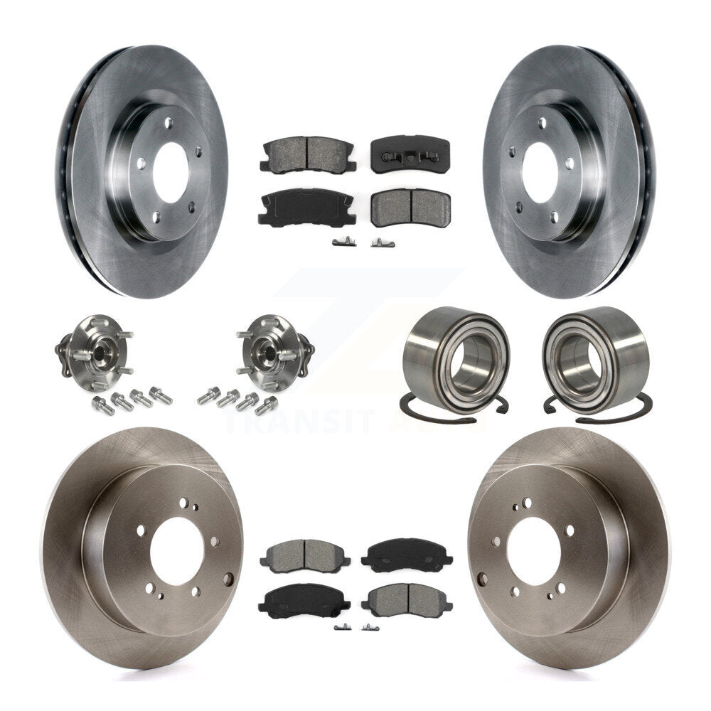 Hub Bearing Disc Brake Rotor Pads Front Rear Kit (10Pc) For Mitsubishi Outlander
